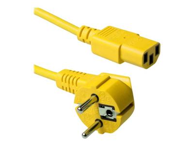 ACT AK5141 230V Stroomkabel Schuko CEE7/7 Male (Haaks)/C13 Geel - 1,2 meter