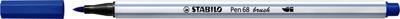 STABILO Pen 68 brush, premium brush viltstift, ultramarijn blauw, per stuk
