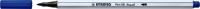 STABILO Pen 68 brush, premium brush viltstift, ultramarijn blauw, per stuk - thumbnail