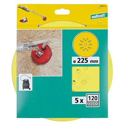 Wolfcraft Hechtschuurschijven | Korund | K120 | Ø225mm | 5 stuks - 5634000