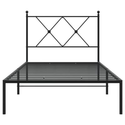 Bedframe met hoofdbord metaal zwart 90x200 cm Bedframe met hoofdbord metaal zwart 90x200 cm