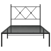Bedframe met hoofdbord metaal zwart 90x200 cm - thumbnail