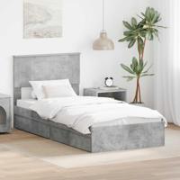 Bedframe met lade Beton Grijs 90 x 190 cm Bewerkt hout - thumbnail