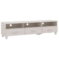Tv-meubel HAMAR 158x40x40 cm massief grenenhout wit - thumbnail