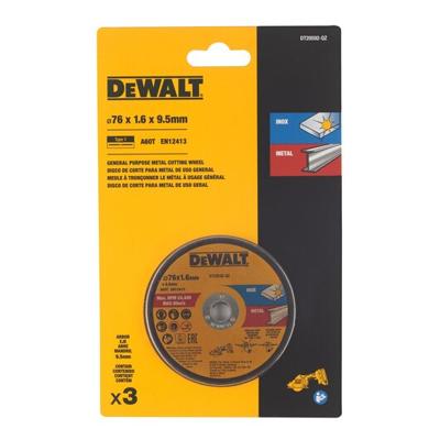 DeWALT DT20592 Doorslijpschijf RVS/Metaal 76 mm VE=3 DeWALT DT20592 Doorslijpschijf RVS/Metaal 76 mm VE=3