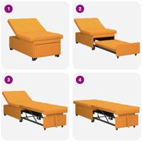 Slaapbank Donkergeel 194 x 67 x 37 cm Stof - thumbnail