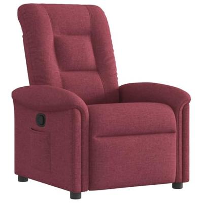 Fauteuil verstelbaar stof wijnrood