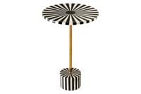 Been Inleg Bijzettafel HARMONY NATURE 55cm Zwart Wit Ingelegd Arts & Crafts - 44856 - thumbnail