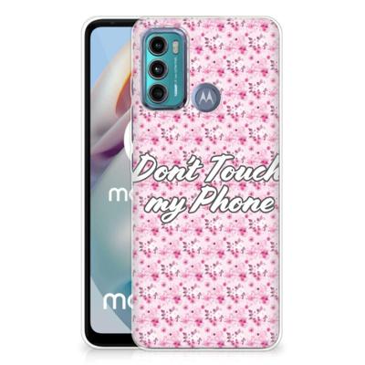 Motorola Moto G60 Silicone-hoesje Flowers Pink DTMP Motorola Moto G60 Silicone-hoesje Flowers Pink DTMP