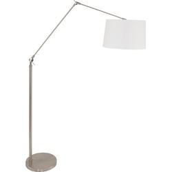 Steinhauer VloerlampGramineus 165cm grijs met linnen witte kap - 9719ST