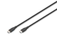 Digitus AK-300341-005-S USB-C-kabel USB 2.0 USB-C stekker 0.50 m Zwart (mat) Uitstekende verouderingseigenschappen, Flexibel, Flexibele binnenader, Bestand - thumbnail