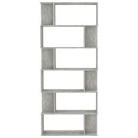 Boekenkast / kamerscherm 80x24x192 cm bewerkt hout betongrijs - thumbnail