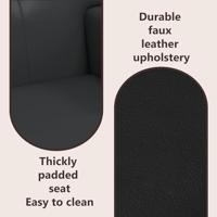 Bankje met rugleuning 112x65,5x75 cm kunstleer zwart - thumbnail