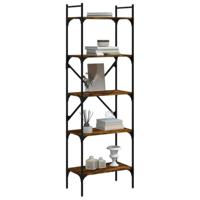 Boekenkast 5-laags 56x31,5x174 cm bewerkt hout gerookt eiken - thumbnail