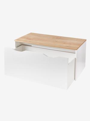 Opbergkoffer/-bank op wieltjes wit Opbergkoffer/-bank op wieltjes wit