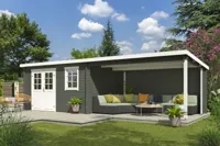 Blokhut Amira 380x175 Green Grey-Wit Outdoor Life - Outdoor life - thumbnail