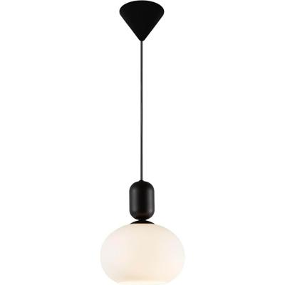 Nordlux hanglamp opaal glas &apos;Notti&apos; E27 fitting modern opaal glas zwart 20 cm