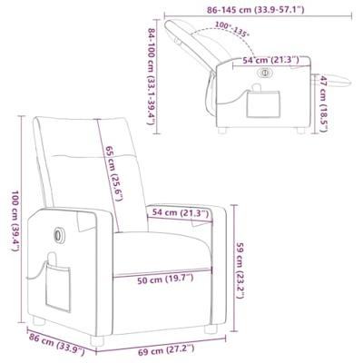 Massagestoel elektrisch verstelbaar stof crèmekleurig