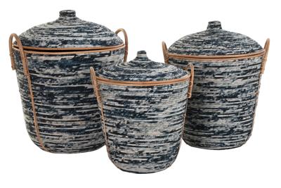 Mandenset DKD Home Decor Rotan Boho (51 x 51 x 65 cm)