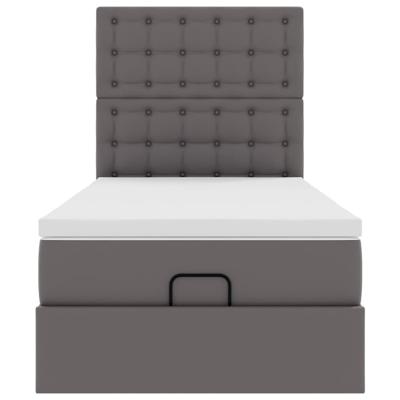 Ottoman bed met matras en LED's 180x200cm kunstleer grijs