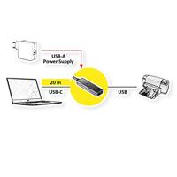 VALUE USB 2.0 Verleng kabel met actieve Repeater, A - C, zwart, 20 m - thumbnail