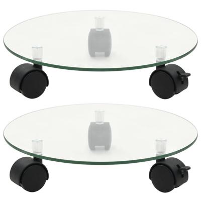 VidaXL Plantenrollers rond 28 cm gehard glas 2 st VidaXL Plantenrollers rond 28 cm gehard glas 2 st