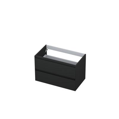 INK - Onderkast 2 Laden Greeploos Gelakt - 800x450x520 Mm - Mat Antraciet