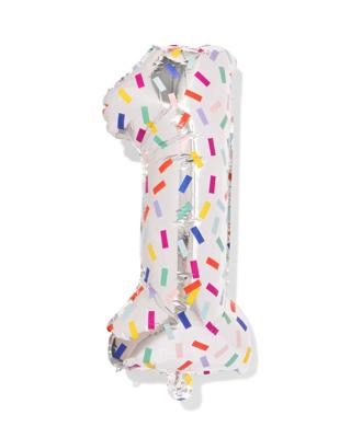 HEMA Folieballon cijfer 1 60cm confetti (mosterdgeel)