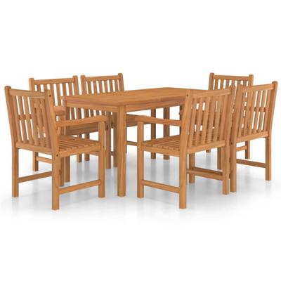 7-delige tuinset 140x80 cm massief teakhout