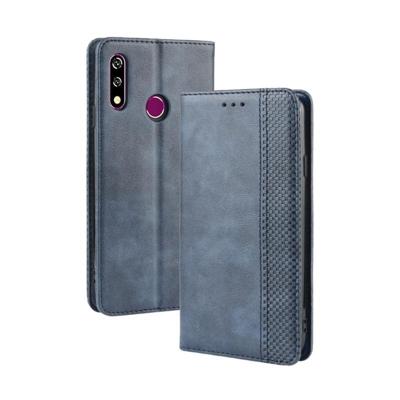 Magnetische Buckle retro Crazy Horse textuur horizontale Flip lederen case voor LG W10 met houder & kaartsleuven & fotolijstjes (blauw)