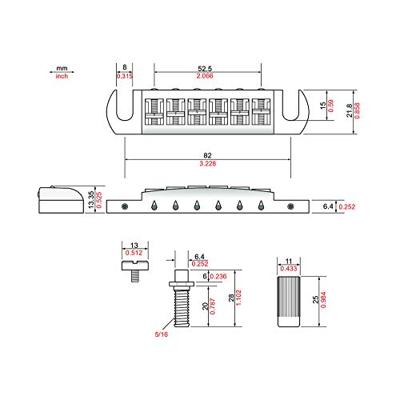 TonePros AVT2-G-G Wraparound Adjustable Bridge goud