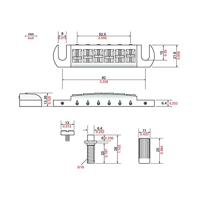 TonePros AVT2-G-G Wraparound Adjustable Bridge goud - thumbnail