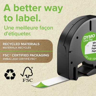 Gelamineerde Tape voor Labelmakers Dymo 91202 12 mm LetraTag® Zwart Geel (10 Stuks) - thumbnail