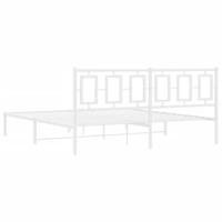 Bedframe met hoofdbord metaal wit 183x213 cm - thumbnail