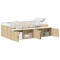 Opbergbedframe Sonoma eiken 100 x 200 cm Bewerkt hout - thumbnail