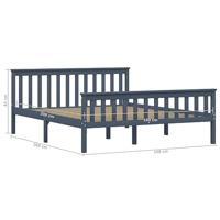 Bedframe massief grenenhout grijs 160x200 cm - thumbnail