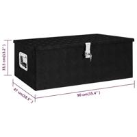 Opbergbox 90x47x33,5 cm aluminium zwart - thumbnail