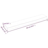Wandschap 60x10x2 cm onbehandeld massief eikenhout - thumbnail