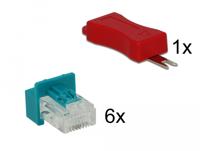 Delock 86425 RJ45 Secure Clip met plugset 6 stuks - thumbnail