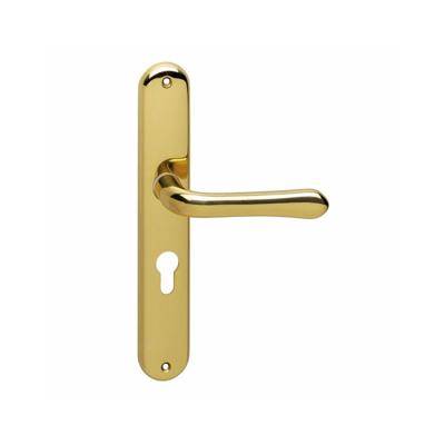 Intersteel Deurkruk Saturnus op ovaal schild profielcilinder 55mm - messing gelakt