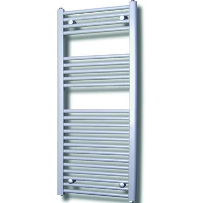 Elektrische Design Radiator Sanicare Plug & Play 111,8x60 cm Zilver Grijs 730 Watt Met Chroom Thermostaat Links Sanicare