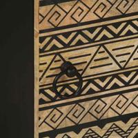 Nachtkastjes 2 st 40x33,5x46 cm massief ruw mangohout zwart - thumbnail