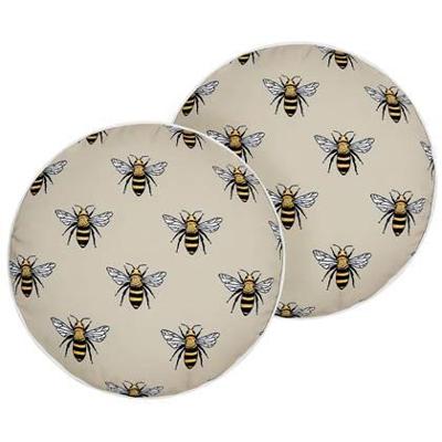 Beliani - CANNETO - Tuinkussen set van 2 - Beige - ⌀ 40 cm - Polyester