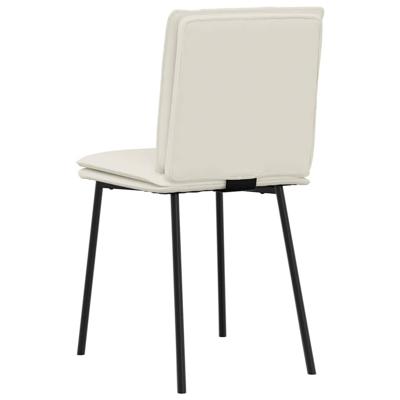 Eetkamerstoelen 6 st fluweel crèmekleurig
