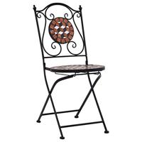 Bistrostoelen mozaek 2 st keramiek bruin - thumbnail