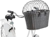 Trixie stuur fietsmand met draadkap antraciet 44x41x34 cm - thumbnail