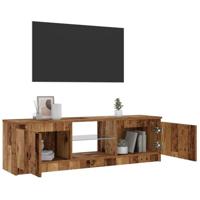 Tv-meubel met LED 120x30x36 cm bewerkt hout oud hout - thumbnail
