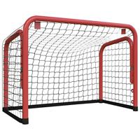 Hockeydoel met net 68x32x47 cm staal en polyester rood en zwart - thumbnail