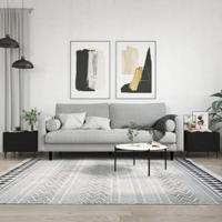 Salontafels 2 st 50x50x40 cm bewerkt hout zwart - thumbnail