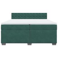 Boxspring met matras fluweel donkergroen 200x200 cm - thumbnail